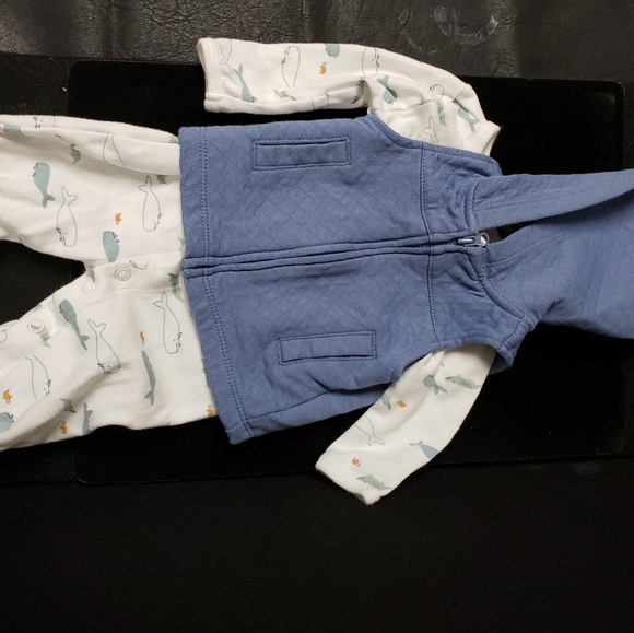 Carter's Boy Onesie with Just One You Zip Vest w Hood & Penguin Hat, 0-3 Months - Picture 12 of 16